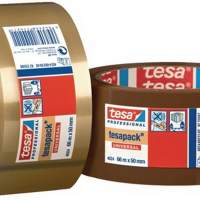 Packaging tape length 66m width 50mm brown PP film, 6 pieces